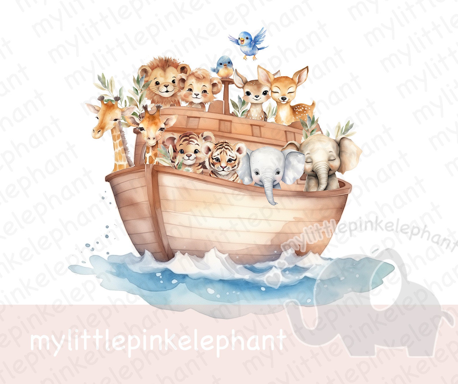 Noah's Ark &amp; Animals PNG, Noah's Ark Sublimation Design, Baptism ...