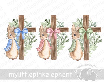 Set of 3, Flopsy Cross, Christening, PNG File, Religion PNG, Sublimation, UV, Digital Download