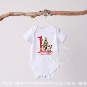 Classic Minnie Mouse 1st Christmas PNG, Baby's 1st Christmas T Shirt ...