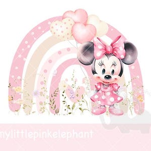 Pink Rainbow Minnie Mouse Birthday Girl, Disney Minnie Mouse Birthday, Disneyland Kids Birthday Shirt, Girls Birthday, Instant download