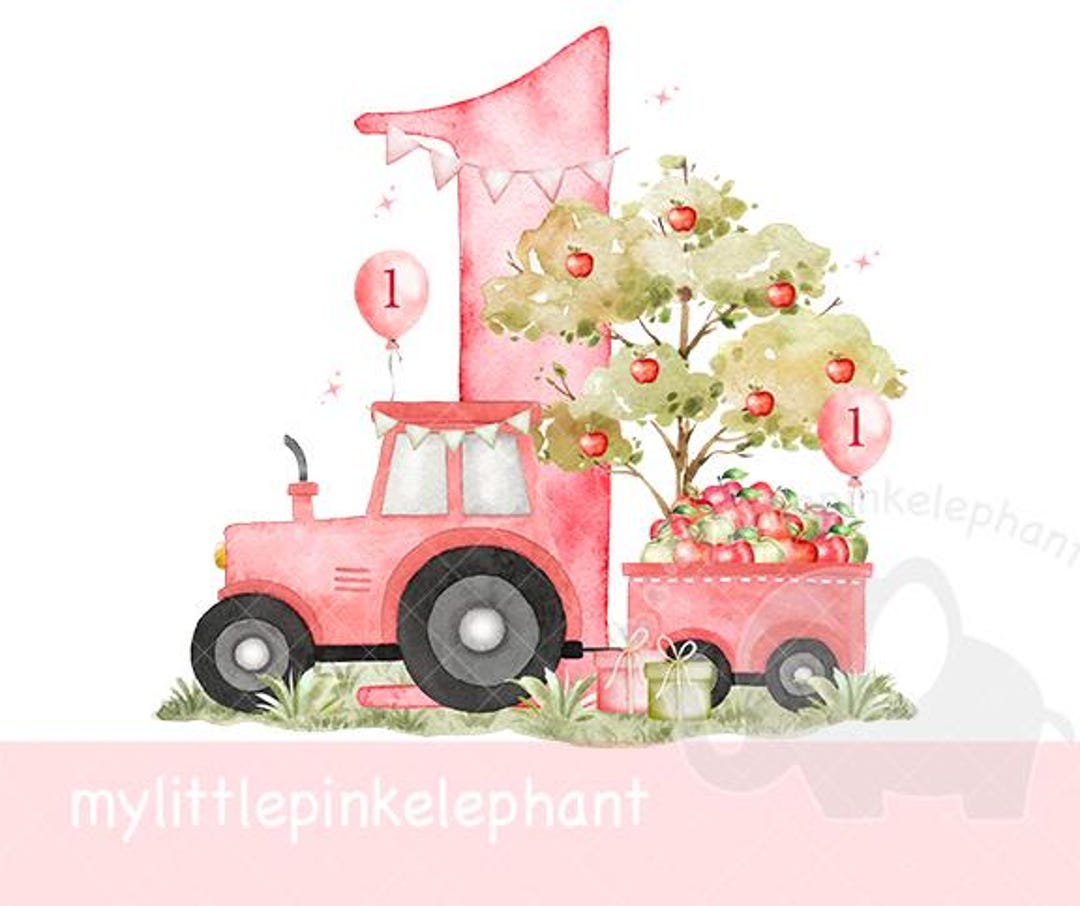 First Tractor Birthday Png, Red Tractor Boy Birthday, 1st Birthday ...