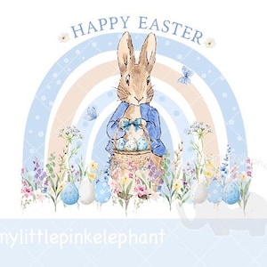 Joyeuses Pâques Lop bleu oreille lapin & Design en sublimation de panier, PNG, lapin de Pâques, 1ère Pâques, Lop oreille lapin Pâques, téléchargement immédiat