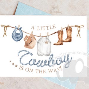 Liten cowboy PNG, baby rodeo, blå cowboystövlar och hatt för pojke, PNG, sublimeringsdesign för 1-årsdag, cowboy, direktnedladdning bild 4
