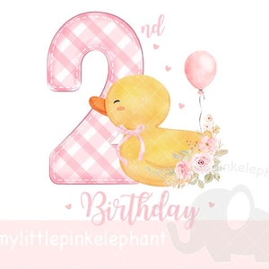 Zwei Enten PNG, Ente 2. Geburtstag Sublimationsdesign, Gummiente Geburtstagsfeier Dekor, Gelbe Entenparty, Enten, sofortiger digitaler Download