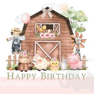 Anniversaire fille marron ferme grange anniversaire fille PNG, sublimation animaux de la ferme, conception de t shirt ferme les filles, téléchargement immédiat