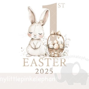Mein erster Osterhase Sublimationsentwurf, natürliches Beige mein 1. Ostern, PNG, Osterhase Kaninchen, 1. Ostern, sofortiger digitaler Download