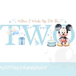 Klassieke Mikey Mouse 2e verjaardag PNG, baby&#39;s twee verjaardag tshirt sublimatie, mijn eerste verjaardag, verjaardagstaart, instant digitaal, Mikey Mouse