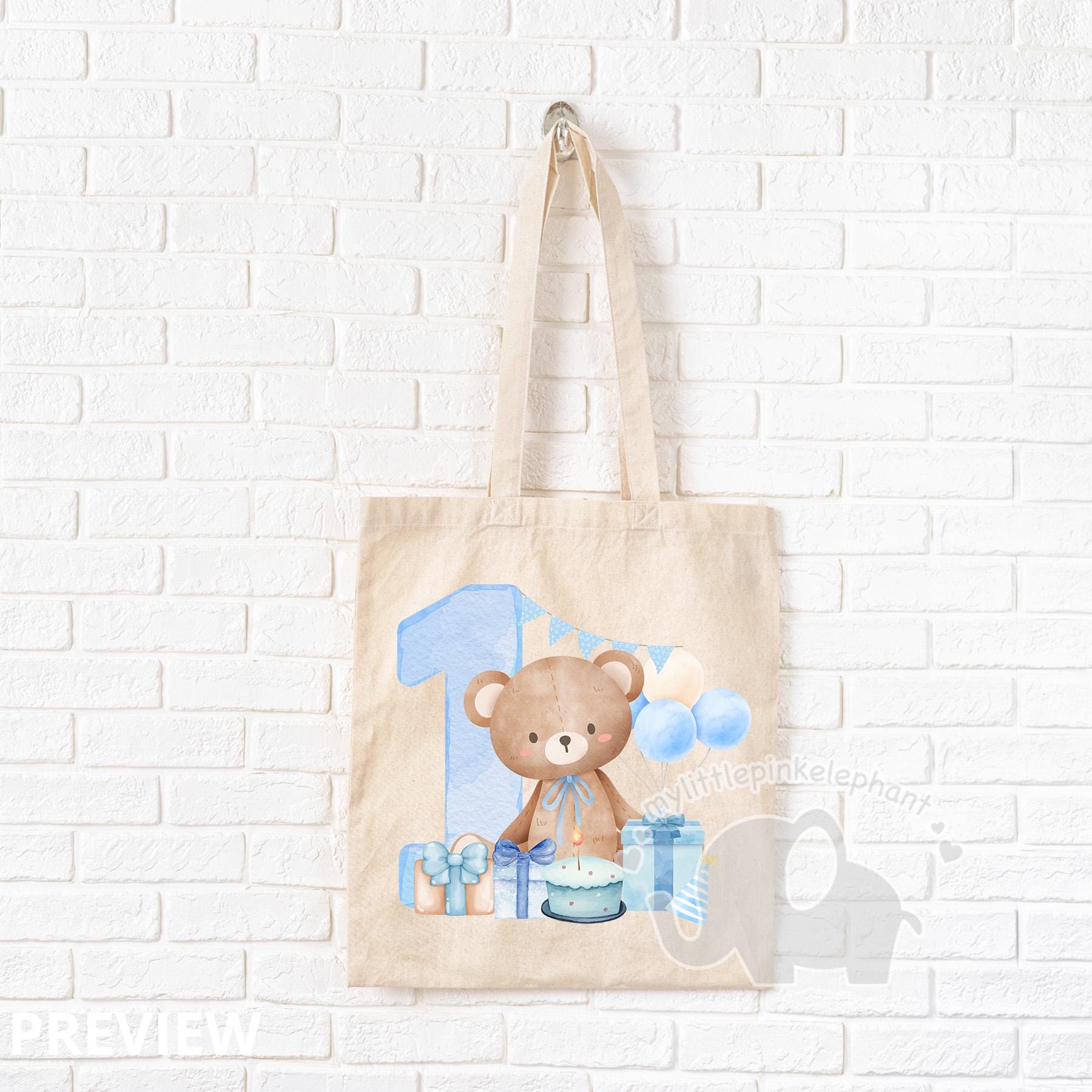Teddy Bear Blue Balloons 1st Birthday PNG, First Birthday Sublimation ...