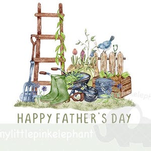 Feliz día del padre, jardinería PNG, diseño de sublimación del día del padre, papá, papi, abuelo, tarjeta del día del padre, descarga digital instantánea