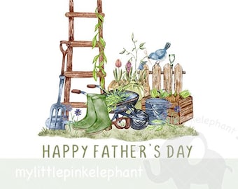 Happy Father's Day Gardening PNG, Fathers Day Sublimation Design, Dad, Daddy, Grandad, Fathers day Card, Instant Digital Download