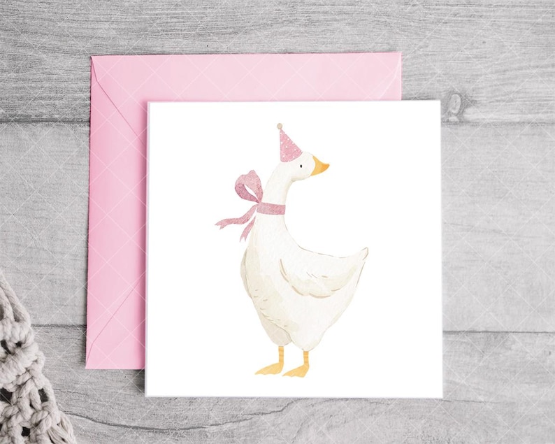 Goose Envelope Set of 4, Pink Birthday Goose Sublimation Designs, PNG, Silly Goose ...