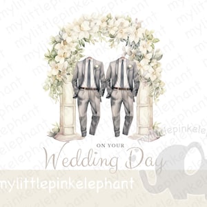 Clipart do dia do casamento, recém-casado PNG, download instantâneo, Mr e Mr Print, clipart aquarela, designs de sublimação, design de cartão, download