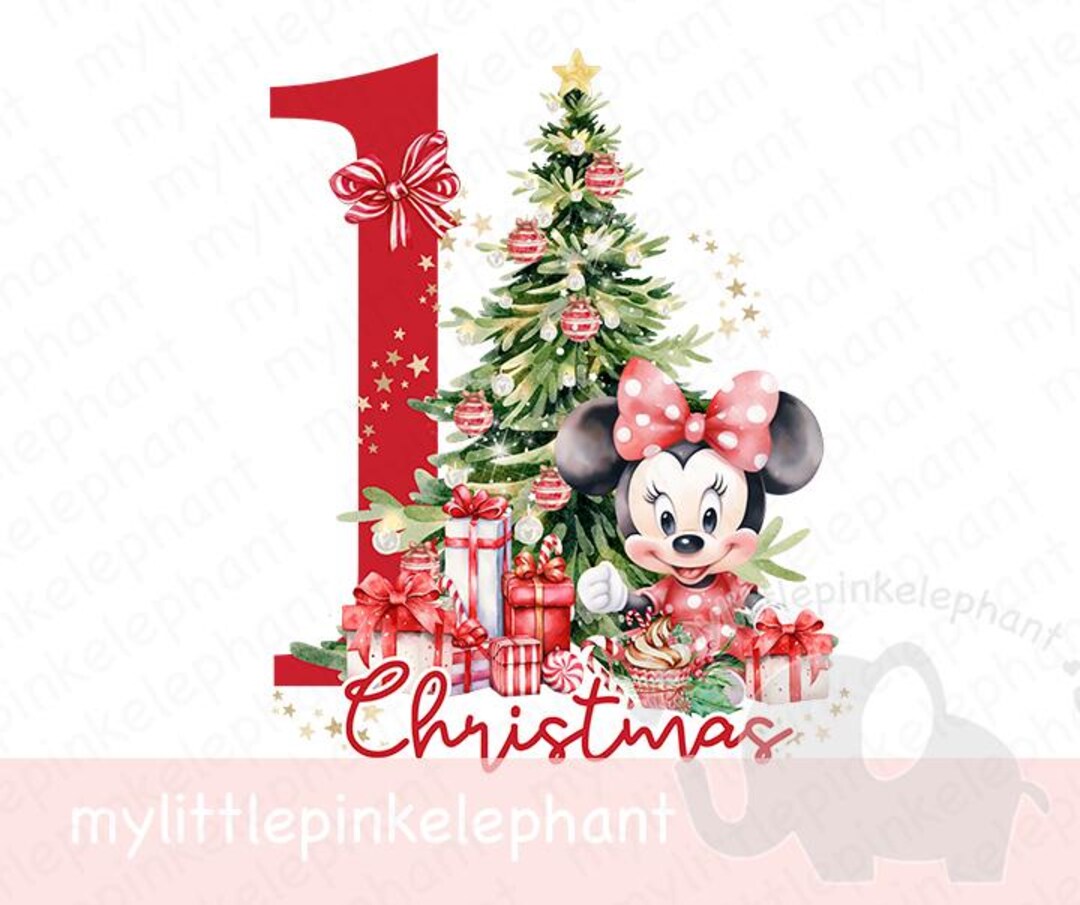 Classic Minnie Mouse 1st Christmas PNG, Baby's 1st Christmas T Shirt ...
