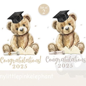 Silber und Gold Herzlichen Glückwunsch Teddybär Sublimation Design, Abschlussfeier Teddybär Sublimation Design, bestanden Ihre Prüfungen, Instant Download