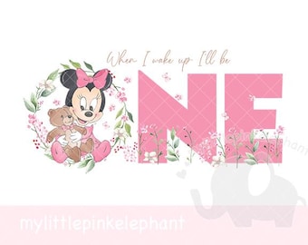 My First Minnie Mouse Birthday Girl, Disney Minnie Mouse Birthday Shirt, Disneyland Kids Birthday Shirt,  Girls Birthday, Instant download