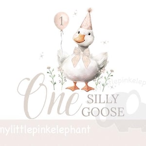 Beige One Silly Goose PNG, Beige 1st Birthday Goose Sublimation Design, Silly Goose Clipart, Trending Silly Goose, Instant Download