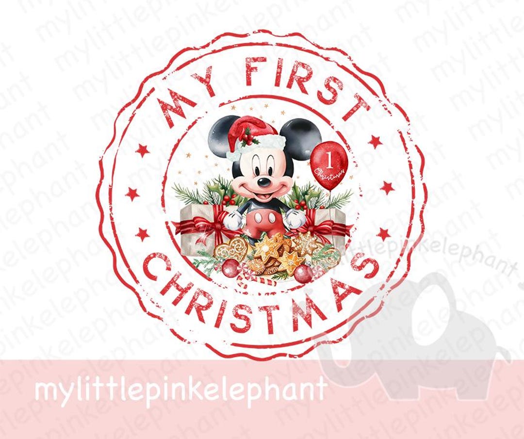 Mickey Mouse My First Christmas, Mickey Mouse Sublimation Design, Baby ...