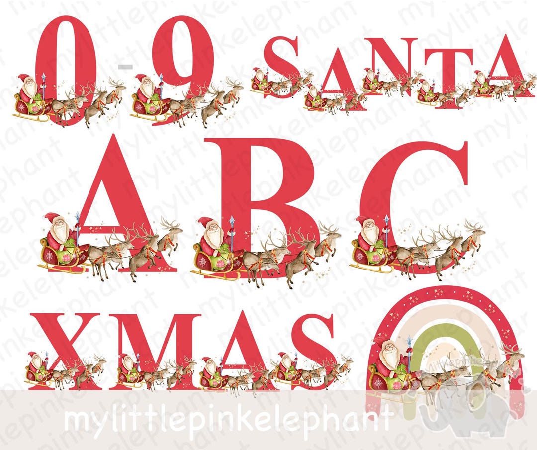 Letter R Sleigh Santa Sleigh Christmas Red Alphabet PNG, Christmas Numbers, Individual ...