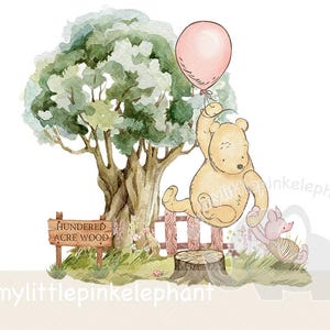 Classic Winnie The Pooh Honey Pot Sublimation Design,PNG,Winnie The Pooh Birthday Design, Pooh Bear Woodland Party, Instant Digital Download