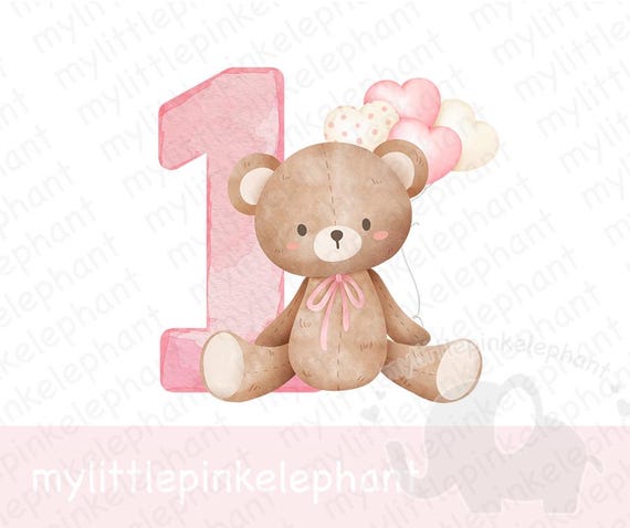 Palla Di Neve Rosa 'My 1st Birthday' Con Orso E Glitter | Bambino Regalo Per Prima Festa Di Compleanno Bambina