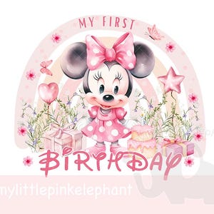 My First Minnie Mouse Birthday Girl, Disney Minnie Mouse Birthday Shirt, Disneyland Kids Birthday Shirt,  Girls Birthday, Instant download