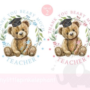 Heel erg bedankt leraar png, leraar beer sublimatie ontwerp, waarderingskaart leraar, cadeaulabel leraar, instant download