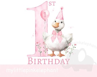 Pink One Silly Goose PNG, Pink 1st Birthday Goose Sublimation Design, Silly Goose Clipart, Trending Silly Goose, Instant Digital Download