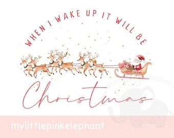 Jultomten med renar och släde, jul PNG, julklippkonst, julsäckdesign, julkort, sublimering, omedelbar digital nedladdning