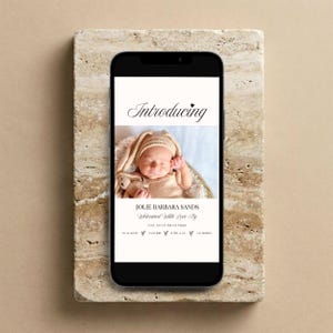 Plantilla personalizable para anuncio de bebé (descarga digital)