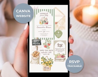 Locally Grown Baby Shower Website Invitation, Farmers Market Digital RSVP Invite