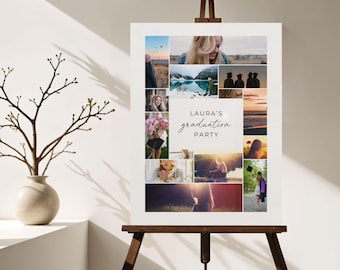 Anpassbare Foto Collage Poster Vorlage, Abschlussfeier, Hochzeit (Digitaler Download)