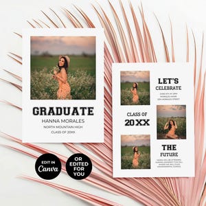 Modern Graduation Party Invitation Template: Editable Canva Design