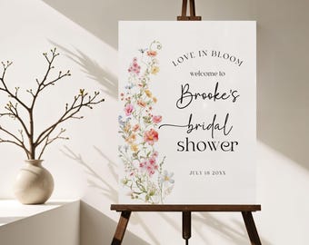 Wildflower Bridal Shower Welcome Sign: Customizable Template (Digital Download)