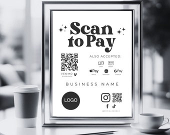 Plantilla de letrero de escaneo para pago: Pago con código QR, Venmo, CashApp (Canva)