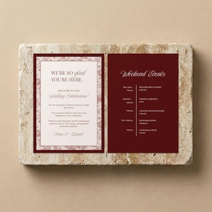 Old Money Wedding Welcome Letter and Itinerary Template