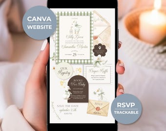 Silly Goose Baby Shower Invitation, Trackable RSVP, Editable Goose Website