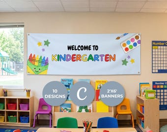 2x6 Classroom Welcome Banner, Back To School Canva Template