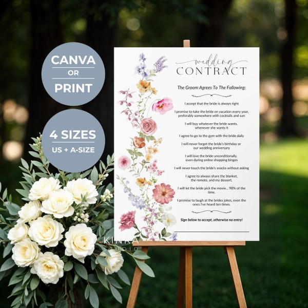 Funny Printable Contracts - Etsy