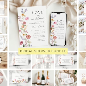 Wildflower Bridal Shower Bundle: Boho Floral Printables