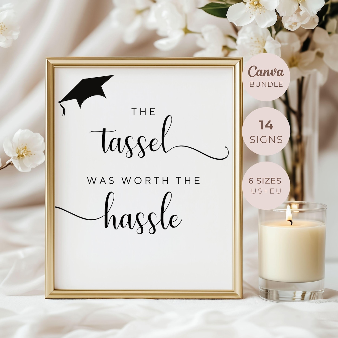 Graduation Party Table Signs Bundle, Editable Canva Templates, Digital ...