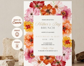 Mother's Day Brunch Invitation, Canva Template