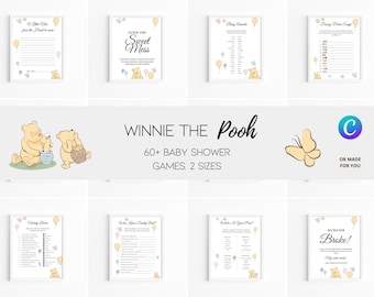 Winnie the Pooh Baby Shower Game Bundle: 68 Gender Neutral Games (Instant Download)