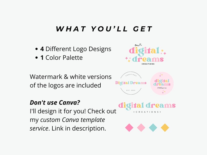 Rainbow Logo Design: Customizable Canva Template With Stars (instant ...