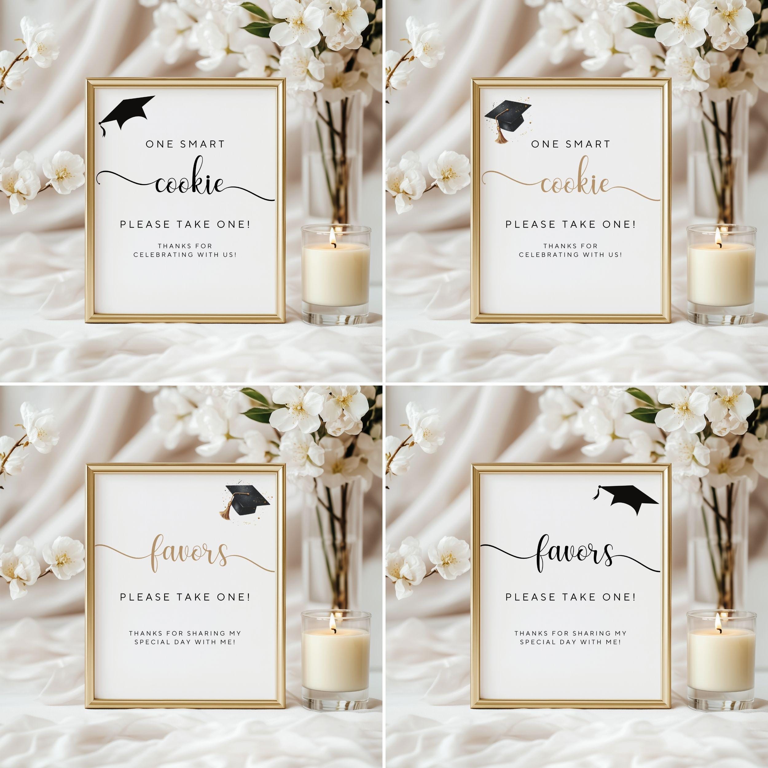 Graduation Party Table Signs Bundle, Editable Canva Templates, Digital ...