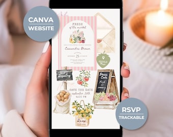 Fresh Off The Market Bridal Shower Website Invitation, Digital RSVP Invite
