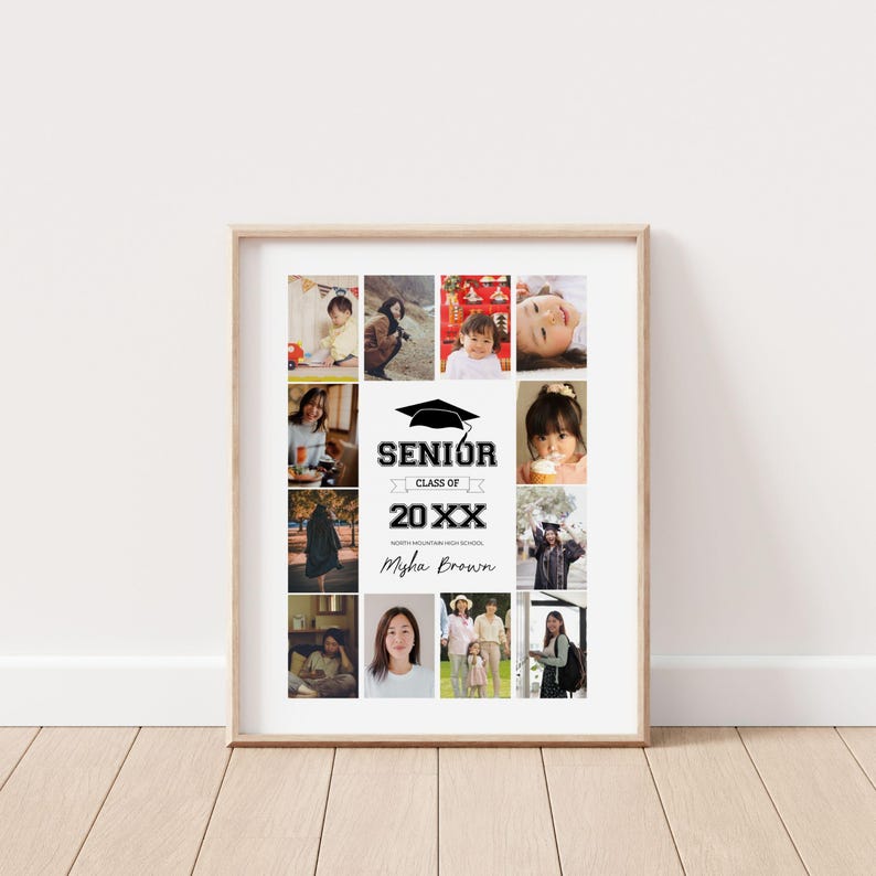 Photo Graduation Collage, Grad Welcome Sign, High School and College ...