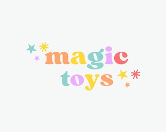 Rainbow Star Logo Template: Pastel Business Branding (Canva)