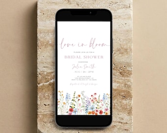 Wildflower Bridal Shower Invitation: Editable Floral Template (Digital Download)