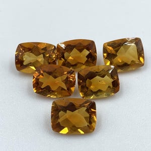 Pair Citrine Cushion Shape – Vibrant Polished, Cushion Cut Citrine Lot – Ideal for Rings Pendants, Cushion Yellow Citrine Sparkling lot