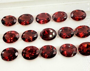 Tiefer Wein-Roter Mosambik-Granat 6 x 8 Millimeter Ovalschliff, AAA natürlicher facettierter loser Edelstein, Januar Birthstone Schmuckstein